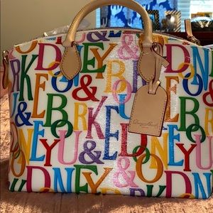 Rainbow Dooney & Bourke Satchel, tags on.